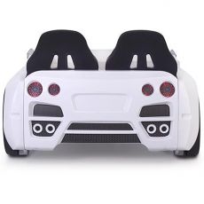 Дитяче ліжко машина GTR White 190х90 см з підсвіткою, музикою, шкіряний салон, пультом